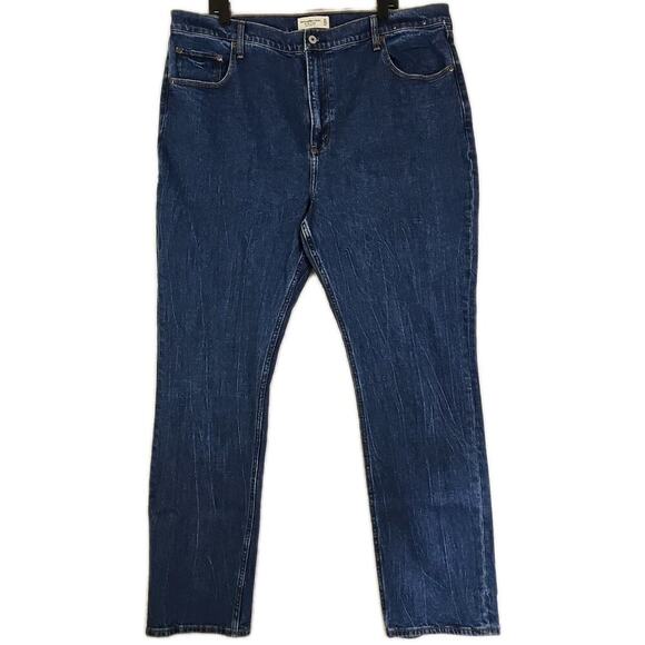 Abercrombie & Fitch~Woman 35/20R~ Blue Denim Ultra High Rise Jeans Slim Straight - Picture 3 of 15